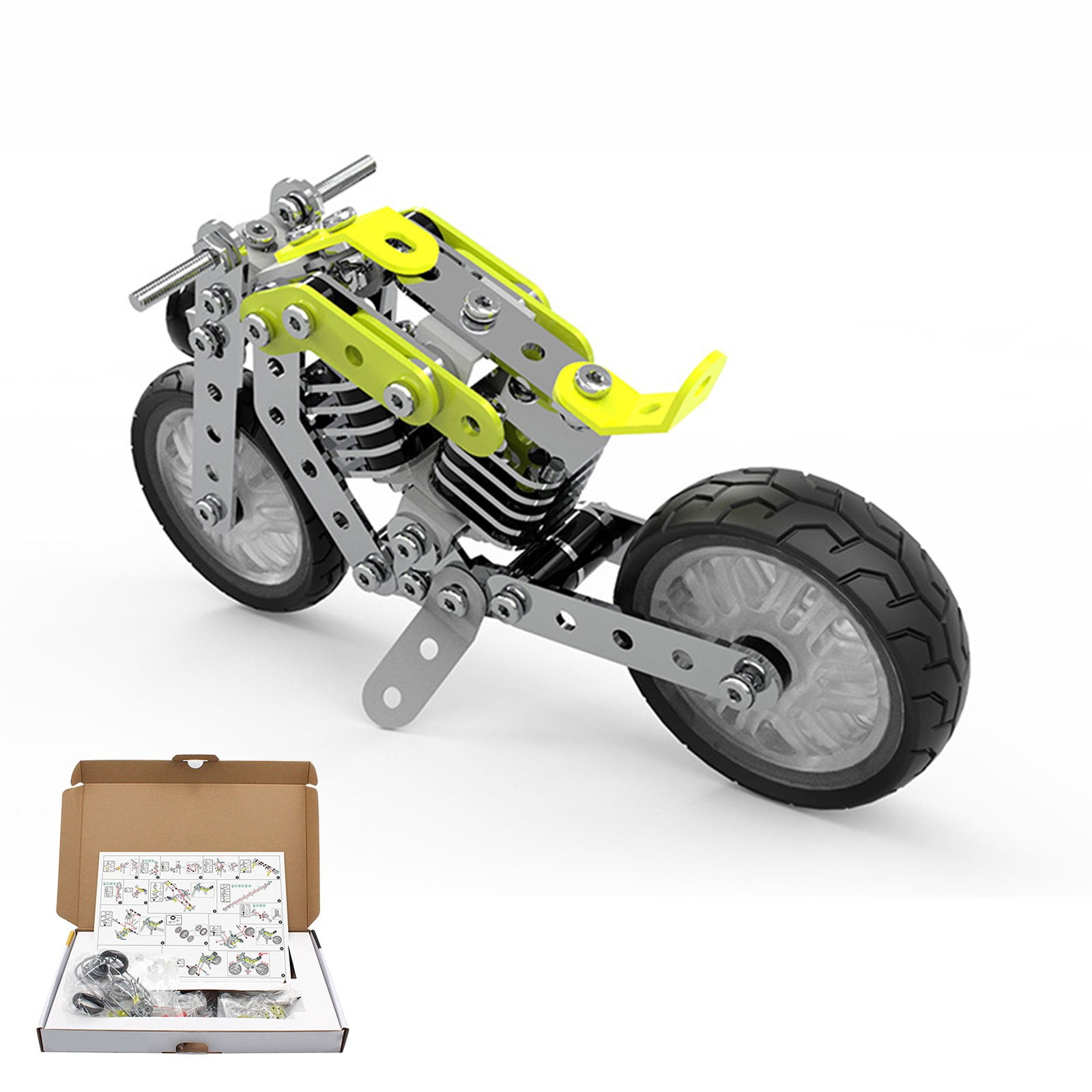 HWRETIE Building Car,Metal Model Kits Stem Building Toys,Model Car,Kits for Boys 8-12 Motorcycle Metal Building Blocks for Kids,Boys 8 9 10 11 12-16 Years Old