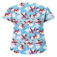 thumbnail image 2 of Hauts Style Infirmière à Imprimé Renne pour Femmes T-shirt de Noël, 2 of 5