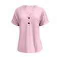 thumbnail image 4 of RKSTN Womens Tops 2024 Fashion Casual Short Sleeve V Neck Tops Loose Plus Size Solid Color Mesh Breathable Temperament Tops, 4 of 5