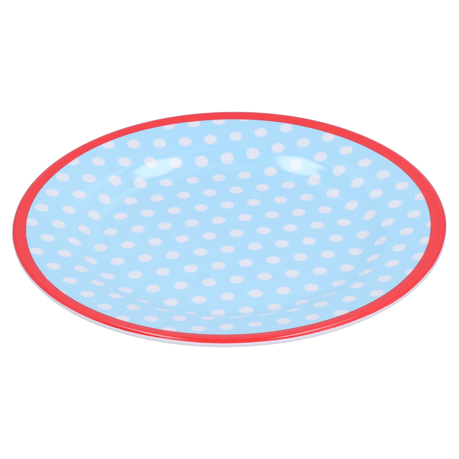 Decorative Dessert Plate, Dinner Plate 9in Reusable Practical Small  For Fruits Desserts, Cakes And Salads For Condiments Candies, Snacks Light Blue Dot