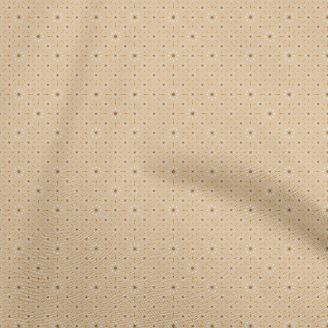 oneOone Rayon Light Beige Fabric Asian Block Floral Sewing Material Print Fabric By The Yard 56 Inch Wide