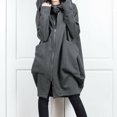 thumbnail image 1 of Chandail à Capuchon à Fermeture Éclair Complète pour Femmes, Long Cardigan à Capuche, Veste, Manteau, Robe, 1 of 1