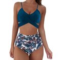 thumbnail image 1 of Gupgi Bikini à Bretelles Spaghetti pour Femmes + Culottes Bikini Imprimé Léopard, 1 of 9