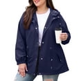thumbnail image 2 of fheaev Manteaux de Pluie pour Femmes Imperméables Imperméables avec Capuchon Manteau Interchangeable Doux Coupe-Vent Manteau de Pluie Coupe-Vent avec Poche pour la Randonnée en Plein Air, 2 of 7