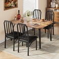 thumbnail image 3 of Yiwa Dining Table Set for 4, Kitchen Table and Chairs for 4 with with Chamfer Design, 5 Piece Dining Room Table Set with Cushion Seats for Small Space, Home Kitchen, Apartment, 3 of 7