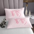 thumbnail image 3 of Erosebridal Plaid Initial W Coverlet Set Twin, Kawaii Ribbon Bedding Set, Cartoon Bow Decor 2 Pieces, 3 of 5