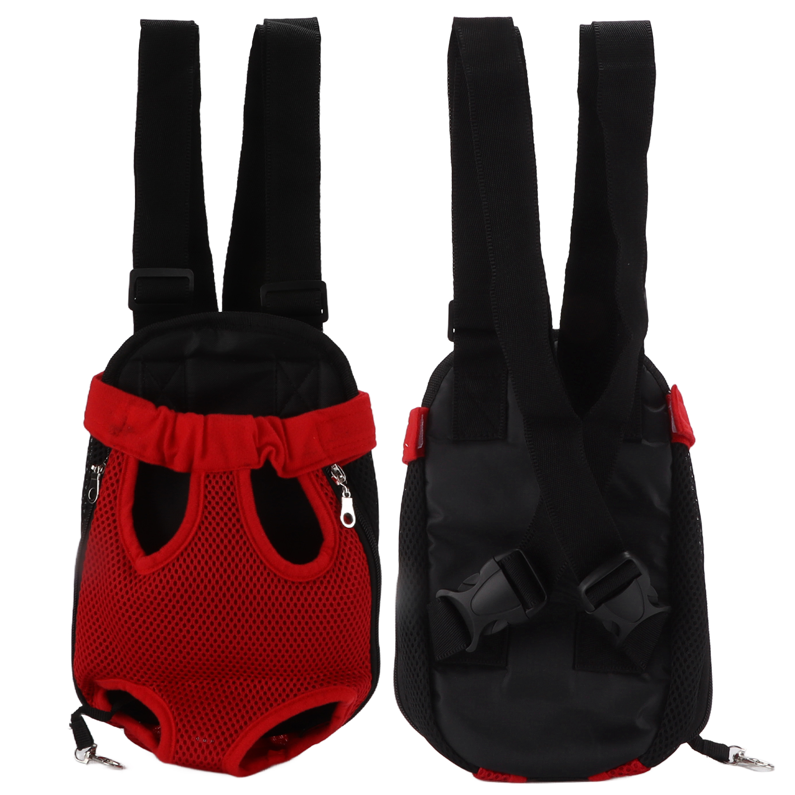 Pet Chest Backpack, Nylon Pet Carrier Backpack Breathable Adjustable  for Travel for Motorcycle for Bike for Hiking Red M