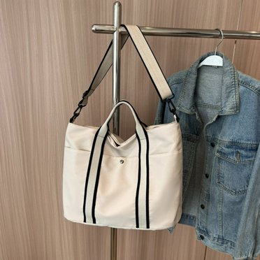 Women Shoulder Tote Bag Fashion Cloth Messenger Bag Contrast Color Lady Handbag