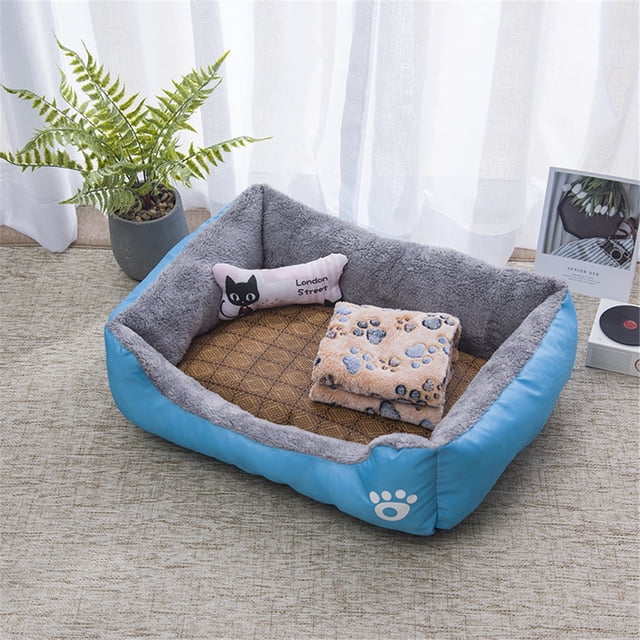 ZBH 4 in 1 Dog Beds for Large Dogs, Large Dog Bed Machine Washable Rectangle Breathable Soft Padding with Nonskid Bottom Pet Bed for Medium and Large Dogs or Multiple