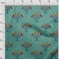 thumbnail image 2 of oneOone Silk Tabby Fabric Bird & Tree Block Printed Craft Fabric BTY 42 Inch Wide, 2 of 4