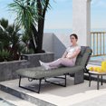 thumbnail image 2 of Outsunny Chaise Longue Pliante avec Coussin, Chaise de Bronzage Inclinable, Gris, 2 of 10