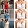 thumbnail image 2 of Bmisegm Comfortable Women's Lace Bra with -Position Straps Backless Design Plus Size Option for All Seasons White XXXXL, 2 of 6