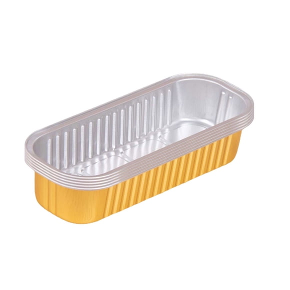 Mini Loaf Pans, Disposable Rectangle Aluminum Tin Foil Pans, Mini Loaf Cake Pan for Baking, Party, Picnics, Gifts, 200 ML/6.8 oz, 5 Pcs, 6.53x2.51x1.22"