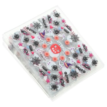 24 Sheets Halloween 3D Manicure Stickers Festive Nail Art Decals Party Favors for Women Girls Kids