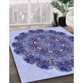 thumbnail image 3 of Ahgly Company Tapis d'Intérieur Rond Lavable en Machine Transitionnel Violet Profond Péri-Froissement, 4 Pieds Rond, 3 of 7
