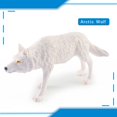 thumbnail image 2 of Simulation White Wolf Modèle Animal Loup Rugissant Statique Louveteau Loup Marchant Décoration de Table de Sable de Bureau, 2 of 2