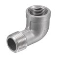 thumbnail image 1 of Unique Bargains 1/2 NPT Male to Female Thread Elbow Pipe Fitting 304 Stainless Steel, 1 of 5