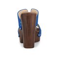 thumbnail image 2 of BLISSFUL STEP Women's Faux Suede Platform High Block Heel Slides Sandals Deep Blue (Size 8), 2 of 6