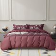 thumbnail image 1 of wqlpp-Red Floral Duvet Cover Boho Style Full Size Microfiber Duvet Cover Botanical Flower Bedding Set 3 Pcs 1 Duvet Cover with Zipper Ties 2 Pillow Shams, 1 of 4