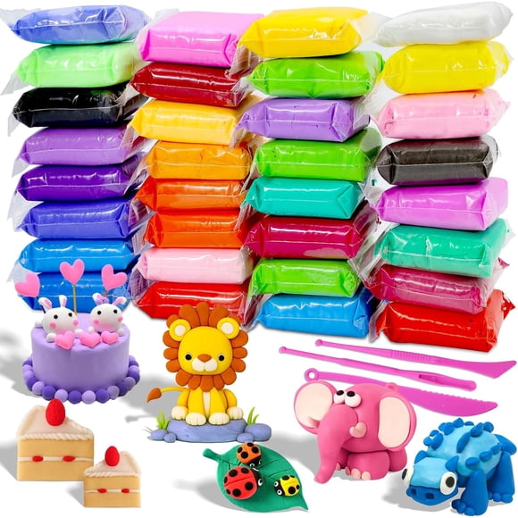 Fuebueo Air Dry Clay kit for Kids 12 Colors Magic Air Dry Ultra Light Clay, Safe & Non-Toxic, Great Gift for Children,Kids' Art Clay & Dough