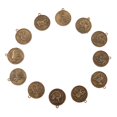 thumbnail image 1 of Esquirla 12 Pcs Horoscope Chinois Zodiaque Bronze Animaux Charmes Collier Amulette, 1 of 6