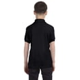 thumbnail image 3 of Hanes Cotton-Blend Kids` Jersey Polo, XS, Black, 3 of 3