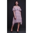 thumbnail image 3 of Bimba Damask Print Flutter Sleeve Womens Party Tunic Cold Shoulder Midi Dress-Medium, 3 of 6