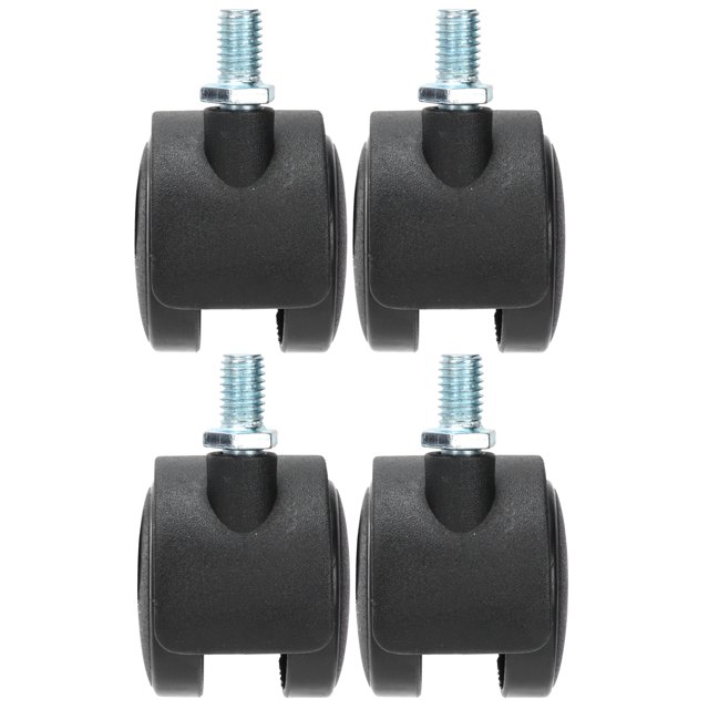 4Pcs PU Roulettes avec Frein 1.5in Roue Universelle pour Armoire Bibliothèque Chariot Noir