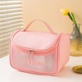 thumbnail image 1 of EGNMCR Translucent Waterproof Cosmetic Bag, Cosmetic Bag Set Frosted Translucent PVC With Zipper Handle Portable Travel Bag, Hangable And Handy Cosmetic Bag,, 1 of 8