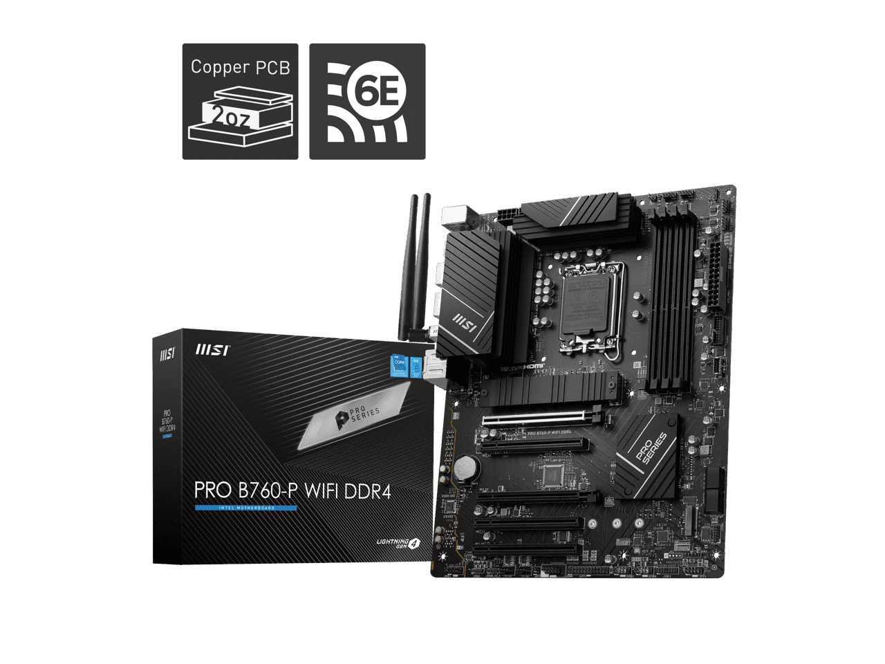 MSI Pro Gaming Desktop Motherboard - Intel B760 Chipset - Socket LGA-1700 - ATX (prob760-pwifiddr4)