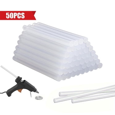 Mini Hot Glue Stick,50 Pack Crystal Clear Hot Glue Sticks,Full Size Hot Glue Sticks,All-Purpose Glue Sticks for Crafting,Scrapbooking,Mini Glue Sticks,Clear Small Hot Glue Stick for Fabric