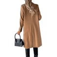 thumbnail image 3 of LUXUR Women Double-breasted Outwear Button Down Autumn Overcoats Khaki M, 3 of 3