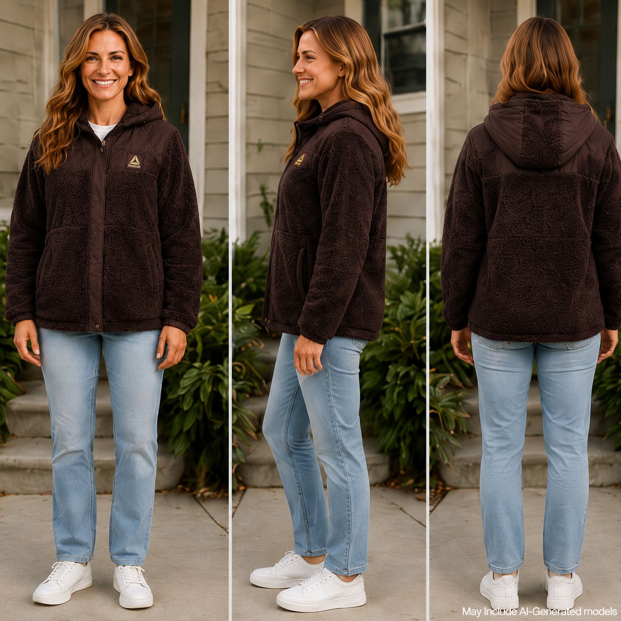Veste en molleton à poils longs Reebok pour femmes
