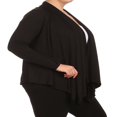 thumbnail image 3 of Women‘s Plus Size Solid Casual Long Sleeve Drape Front Open Jacket Cardigan, 3 of 4