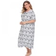 thumbnail image 4 of Chemise de Nuit Longue à Imprimé pour Femmes Grande Taille, Printemps et Automne, TG à 10TG, 4 of 5