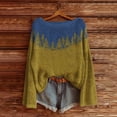 thumbnail image 2 of WTXUE Chandail Fair Isle pour Femmes Tricot Boho Chandails Rétro Hiver Automne Décontracté Ample Col Rond Manches Longues Léger Imprimé Artistique Vintage Chandail à Enfiler Hauts T-Shirts Basiques Couche Chaude d'Hiver Haut Jaune TTG, 2 of 3