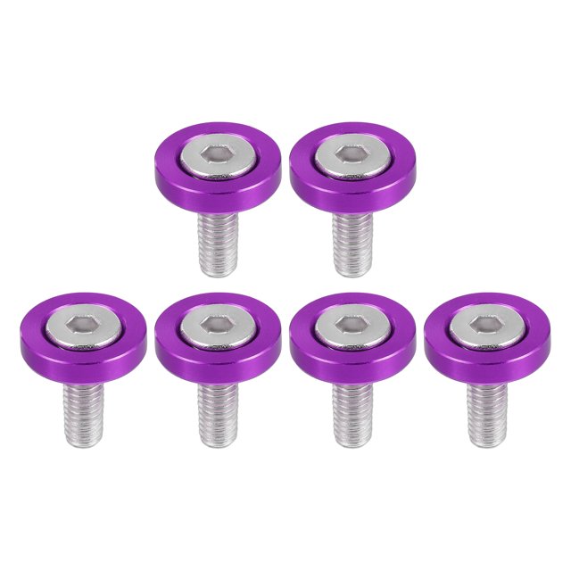 Unique Bargains 6 Pcs Finishing Countersunk Fender Bumper Washers Engine Bay Fastener Kit for Motorcycle Purple