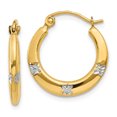 thumbnail image 1 of 14k Yellow Gold Flowers Hoop Earrings Flower Gardening, 1 of 6