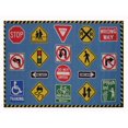 thumbnail image 1 of Tapis rectangle amusant pour enfant panneaux de circulation multicolore nylon, 1 of 2