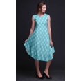 thumbnail image 4 of Bimba Robe d'Été Sans Manches à Col Rond pour Femmes, Bleue, à Imprimé Floral en Blocs, Tenue Décontractée - X-Grand, 4 of 6