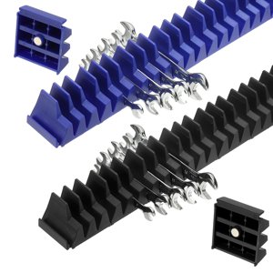 46pcs Organisateur de clé magnétique pour boîte à outils, porte-outils de clé modulaire magnétique 46 Outils Tiroir Cliquet de poitrine clés offset, Bleu Noir