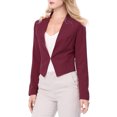 thumbnail image 1 of INSPIRE CHIC Veste Blazer Courte Sans Col pour Femme, de Travail/bureau/affaires Décontracté, 1 of 4