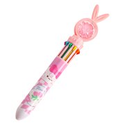 Shldybc 10 Color Ballpoint Pen Sequins Rabbit Gel Pen Students Learn To Press 10 Color-in-one Office Stationery Multi-color Ballpoint Pen 5ml
