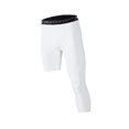 thumbnail image 3 of Mens 3/4 Compression Pants Workout Leggings Tights Base Layer Pants for Running XL White Left Long, 3 of 8