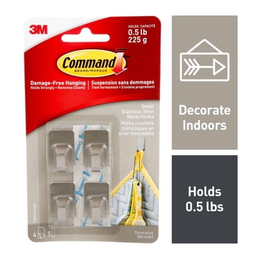 Command™ Metal Hooks 17031SS-4EF, Small