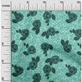thumbnail image 1 of oneOone Tissu Coton Soie Feuilles et Roses Imprimés Floraux au Mètre 42 Pouces de Large, 1 of 1