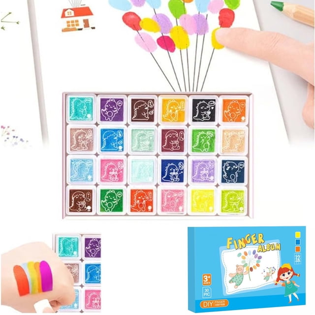 EGNMCR Ensemble de Peinture pour Doigts pour Enfants Peinture pour Doigts
