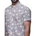 thumbnail image 4 of BESTMAN Chemise Décontractée pour Homme à Manches Courtes, Coupe Ajustée, en Coton, à Boutons, 4 of 5