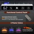 thumbnail image 4 of Costway 70" TV Stand with 26" Electric Fireplace Insert Remote Control for 75" TV Walnut, 4 of 7