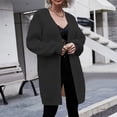 thumbnail image 2 of Yuyuzo Mid-Long Cardigan Sweater for Women Long Sleeve Open Front Knit Sweater Solid Color Fall Tops, 2 of 6